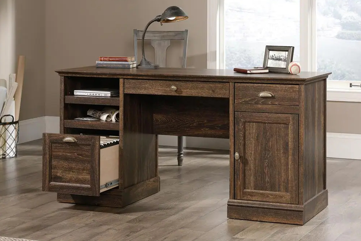 Why You Should Buy Rectangular Iron Oak 3 Drawer Executive Desk
